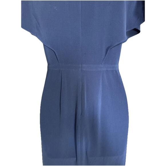 Halston Heritage Cape Sleeve Gown Dress Size 0 Blue Rhinestones *FLAWED - Picture 13 of 16